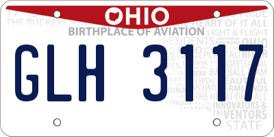 OH license plate GLH3117