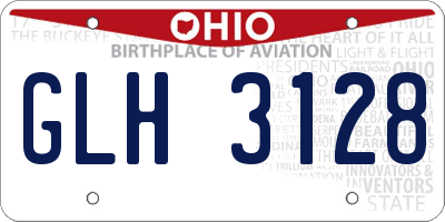 OH license plate GLH3128