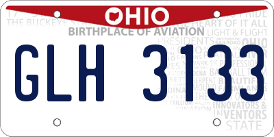 OH license plate GLH3133