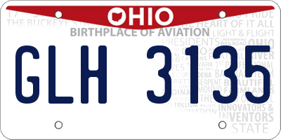 OH license plate GLH3135