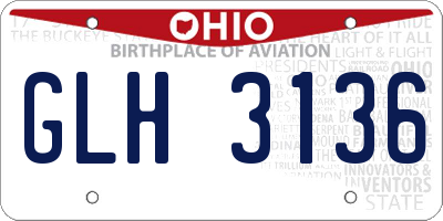OH license plate GLH3136