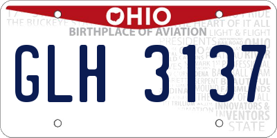 OH license plate GLH3137