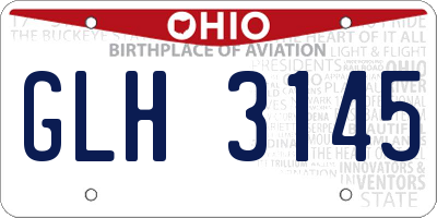 OH license plate GLH3145
