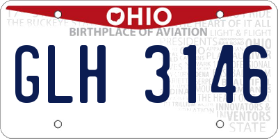 OH license plate GLH3146