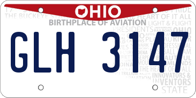 OH license plate GLH3147