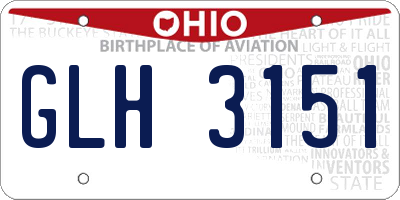 OH license plate GLH3151