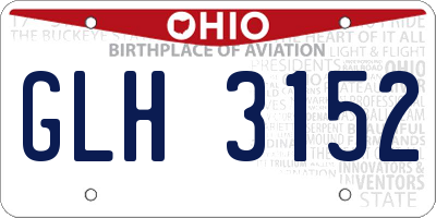 OH license plate GLH3152