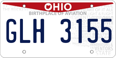 OH license plate GLH3155
