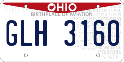 OH license plate GLH3160