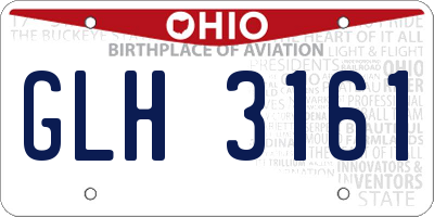 OH license plate GLH3161
