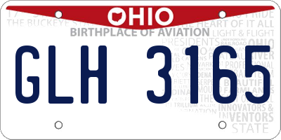 OH license plate GLH3165