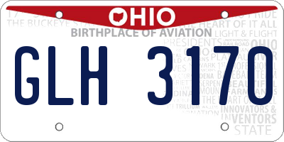 OH license plate GLH3170