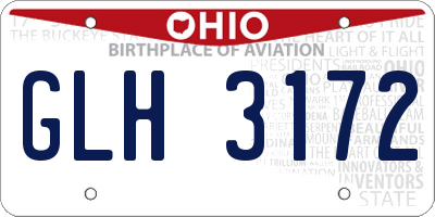OH license plate GLH3172