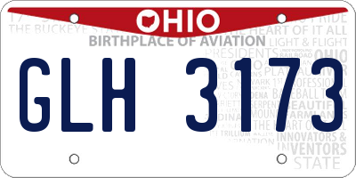 OH license plate GLH3173