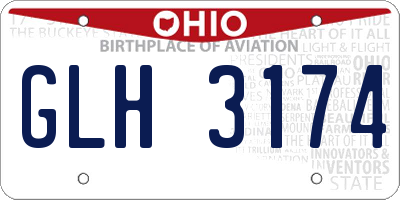 OH license plate GLH3174