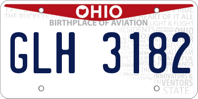 OH license plate GLH3182