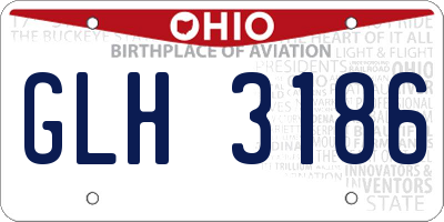 OH license plate GLH3186