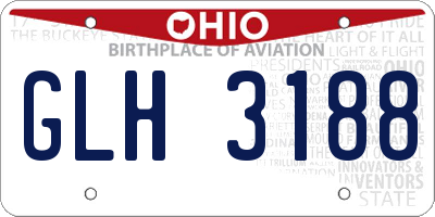 OH license plate GLH3188