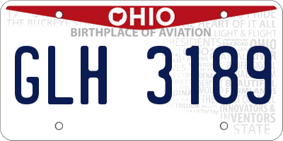OH license plate GLH3189
