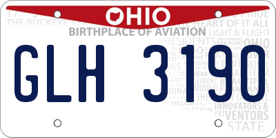 OH license plate GLH3190