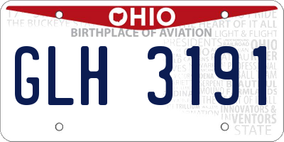 OH license plate GLH3191