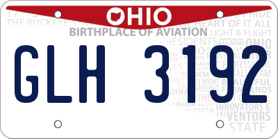 OH license plate GLH3192