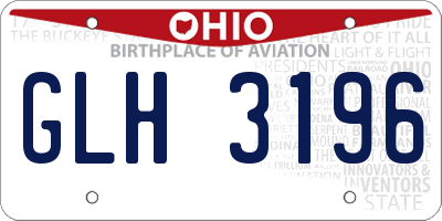 OH license plate GLH3196