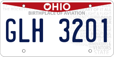 OH license plate GLH3201