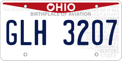 OH license plate GLH3207