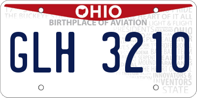 OH license plate GLH3210