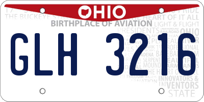 OH license plate GLH3216
