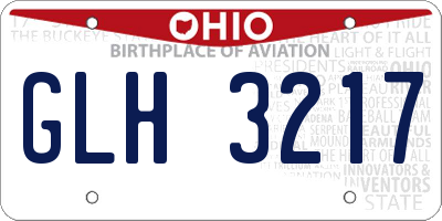 OH license plate GLH3217
