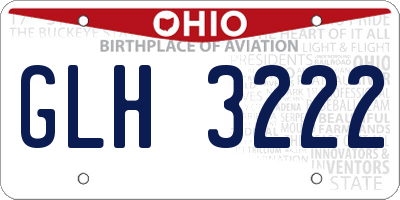 OH license plate GLH3222
