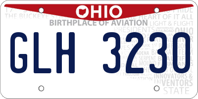 OH license plate GLH3230