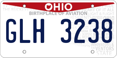 OH license plate GLH3238