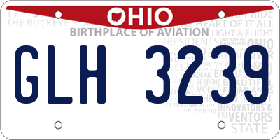 OH license plate GLH3239