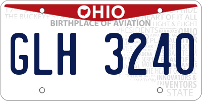 OH license plate GLH3240