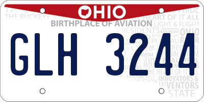 OH license plate GLH3244