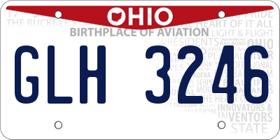 OH license plate GLH3246