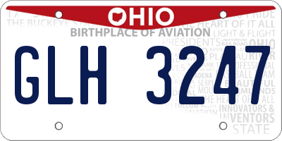OH license plate GLH3247