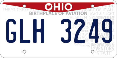 OH license plate GLH3249