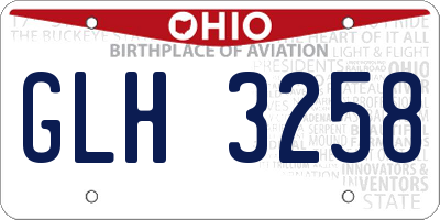 OH license plate GLH3258