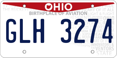 OH license plate GLH3274