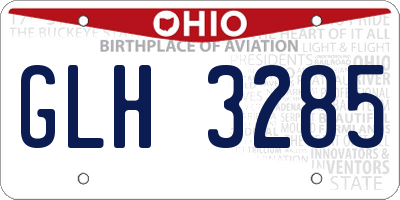 OH license plate GLH3285