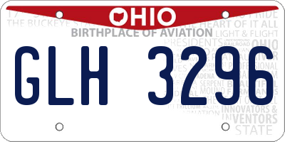 OH license plate GLH3296