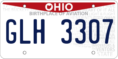 OH license plate GLH3307