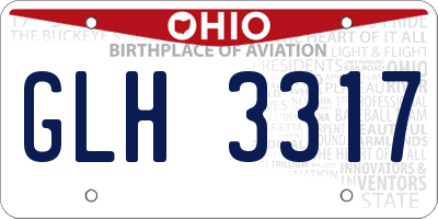 OH license plate GLH3317