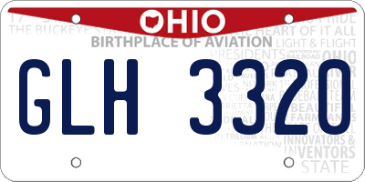 OH license plate GLH3320
