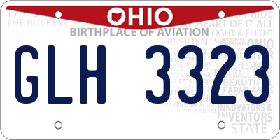 OH license plate GLH3323