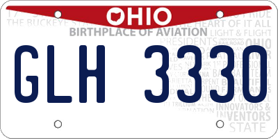 OH license plate GLH3330
